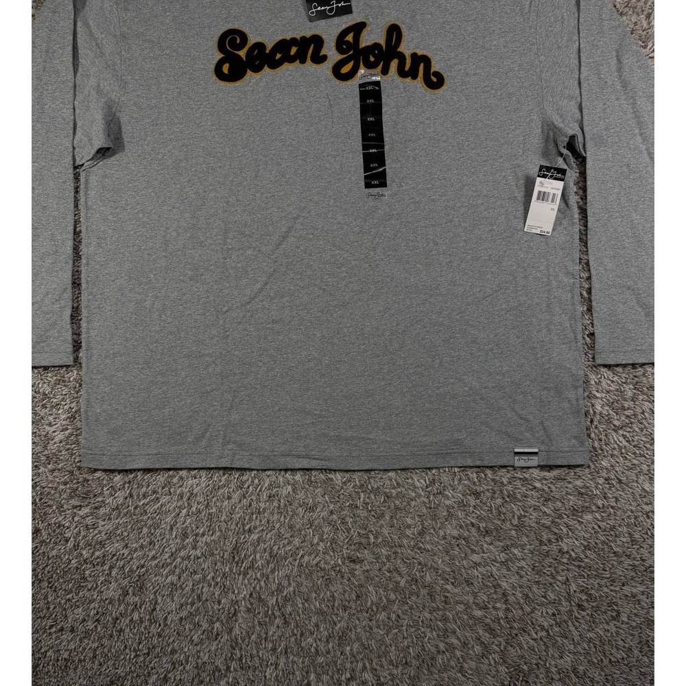 Vintage Y2K Sean John XXL Embroidered Logo Long Sleeve Tee Hip Hop Skate Gray - Picture 3 of 13